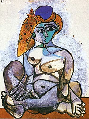 Pablo Picasso Berühmte Gemälde - Nacktes Mädchen in einem türkischen Hut - DIY 5D Diamond Painting Kits Stickerei Strass Kunst Dekoration Geschenke 40×50cm von GWYDYB