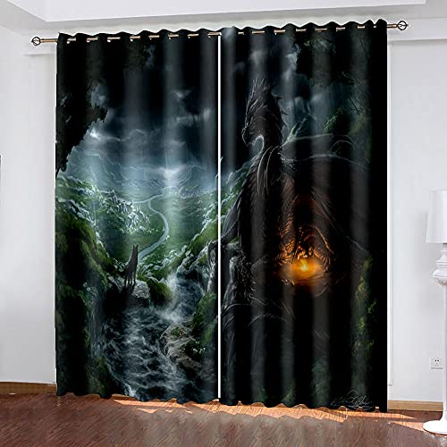 GXCBLK Vorhang Kinderzimmer Schlafzimmer Wohnzimmer Gardinen Mit Ösen 140X260Cm 2Er Set Ösenvorhang 3D Druck Waldtier Drache Wolf Muster Verdunklungsvorhänge Thermovorhang Dekoschals GXCBLK Vorhang Kinderzimmer Schlafzimmer Wohnzimmer Gardinen Mit Ösen 140X260Cm 2Er Set Ösenvorhang 3D Druck Waldtier Drache Wolf Muster Verdunklungsvorhänge Thermovorhang Dekoschals von GXCBLK