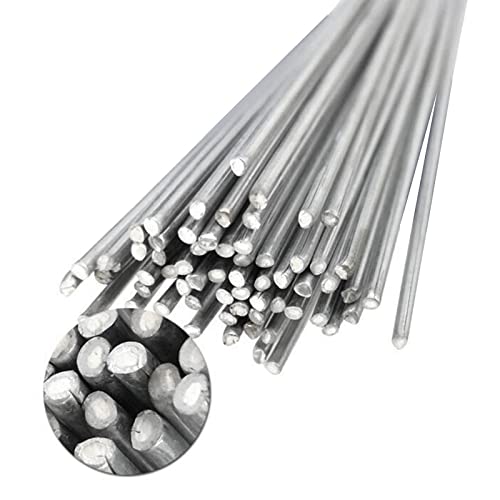 GXFCAI 50/30/10 Stück Niedertemperaturschmelz-Aluminium-Schweißstäbe, universal, silberfarben, Schweißdraht, Lötelektroden, 500 x 1,6 mm von GXFCAI