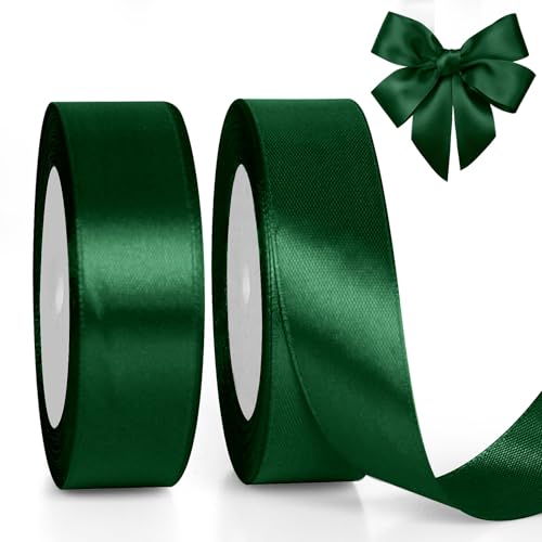 GXFCING Geschenkband Grün 25mm Breit, 46 Meters Satinband Schleifenband Grün Ribbon für Geschenkverpackung, Bastelarbeiten, Weihnachten, Geburtstag, Taufe, Hochzeit GXFCING Geschenkband Grün 25mm Breit, 46 Meters Satinband Schleifenband Grün Ribbon für Geschenkverpackung, Bastelarbeiten, Weihnachten, Geburtstag, Taufe, Hochzeit von GXFCING