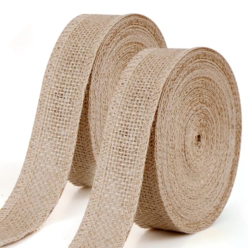 GXFCING Juteband 2,5cm Breit, 20 Meters Burlap Geschenkband, Vintage Dekoband Jute Band für Geschenkverpackung, DIY Handwerk, Hochzeitdeko, Weihnachten Deko, Blumenstrauß Deko GXFCING Juteband 2,5cm Breit, 20 Meters Burlap Geschenkband, Vintage Dekoband Jute Band für Geschenkverpackung, DIY Handwerk, Hochzeitdeko, Weihnachten Deko, Blumenstrauß Deko von GXFCING