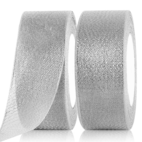 GXFCING Organzaband Silber 40mm Breit, 44 Meters Glitzer Geschenkband Weihnachten Schleifenband für Geschenkverpackung, Bastelarbeiten, Geburtstag, Taufe, Hochzeit GXFCING Organzaband Silber 40mm Breit, 44 Meters Glitzer Geschenkband Weihnachten Schleifenband für Geschenkverpackung, Bastelarbeiten, Geburtstag, Taufe, Hochzeit von GXFCING