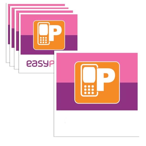 5 Stück Easy Park ICH PARKE PER APP Hinterglasaufkleber – Parkvignette Sticker KFZ Aufkleber (6 x 6 cm) Vignette für Windschutzscheibe – App-Parken, Auto Innenaufkleber von GXGM