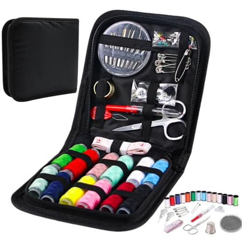 GXGM Travel Nähset, Nähset,Nähset Grundausstattung,Sewing Kit Basic Equipment, Sewing Kit, Beginners, Families（73 Stück，Includes Sewing Thread, Needles, Scissors, Sewing Accessories, Buttons） von GXGM