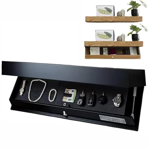 GXGSDM Versteckte Waffenaufbewahrungsbox, Aufbewahrungsregal mit Geheimfach, wandmontierte Aufbewahrungslösung, kompakte Aufbewahrungsbox for Waffen, for Wohnzimmer, Büro und Schlafzimmer(Black) von GXGSDM