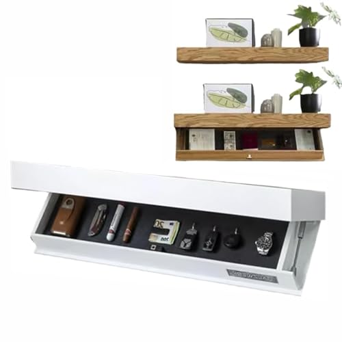 GXGSDM Versteckte Waffenaufbewahrungsbox, Aufbewahrungsregal mit Geheimfach, wandmontierte Aufbewahrungslösung, kompakte Aufbewahrungsbox for Waffen, for Wohnzimmer, Büro und Schlafzimmer(White) von GXGSDM