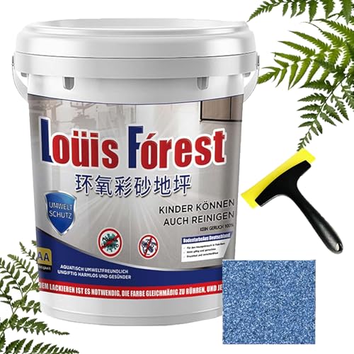 GXHNB Louis Forest Epoxy Bodenfarbe, Hochglanz Marmor Effekt Epoxidharz Bodenlack, Wasserdicht Wasserbasierte Epoxidharz Bodenfarbe (Blau, 500g) von GXHNB