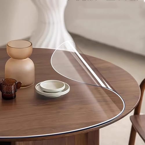 Transparenter Tischschützer, Runde Vinyltischdecke, öldichtes Und Färbes Tischdecke, Langlebige Stretch-tischdecke, Geeignet Für Runde Esstische(Size:Diameter 100cm/39in,Color:Round transparent 3.0mm) Transparenter Tischschützer, Runde Vinyltischdecke, öldichtes Und Färbes Tischdecke, Langlebige Stretch-tischdecke, Geeignet Für Runde Esstische(Size:Diameter 100cm/39in,Color:Round transparent 3.0mm) von GXLBDK