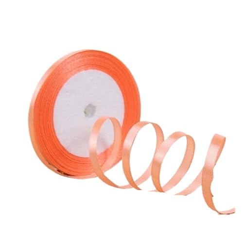 100 Yards 6 mm Seidensatinbänder for Basteln, Schleifen, handgefertigte Wickelpartys, Weihnachten, Hochzeit, dekorative künstliche Accessoires(Bright orange) von GXMDSGZ