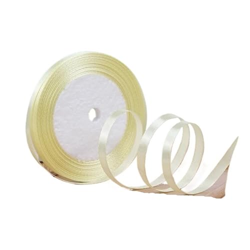 100 Yards 6 mm Seidensatinbänder for Basteln, Schleifen, handgefertigte Wickelpartys, Weihnachten, Hochzeit, dekorative künstliche Accessoires(Cream) von GXMDSGZ