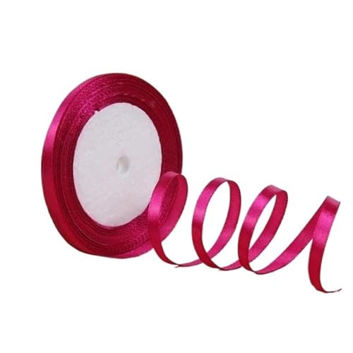 100 Yards 6 mm Seidensatinbänder for Basteln, Schleifen, handgefertigte Wickelpartys, Weihnachten, Hochzeit, dekorative künstliche Accessoires(Dark rose) von GXMDSGZ