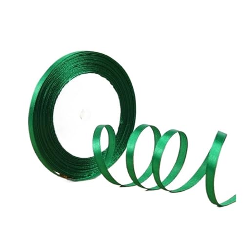 100 Yards 6 mm Seidensatinbänder for Basteln, Schleifen, handgefertigte Wickelpartys, Weihnachten, Hochzeit, dekorative künstliche Accessoires(Green) von GXMDSGZ