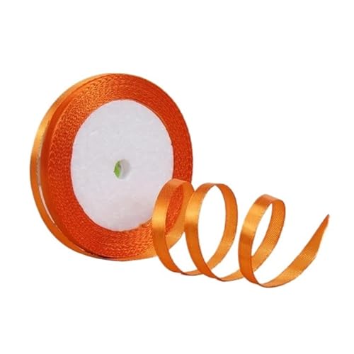 100 Yards 6 mm Seidensatinbänder for Basteln, Schleifen, handgefertigte Wickelpartys, Weihnachten, Hochzeit, dekorative künstliche Accessoires(Orange) von GXMDSGZ