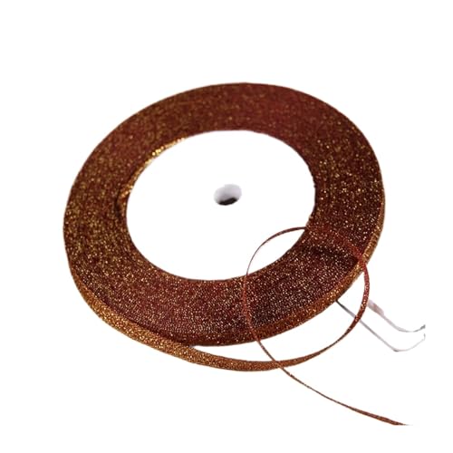 100 Yards 6 mm Silber Gold Glitzer Seidensatinband Party Zuhause Hochzeit Dekoration Verpackung Weihnachten Halloween DIY Material(Burgundy) von GXMDSGZ
