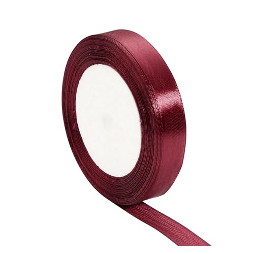 100 Yards weinrotes einseitiges Satinband for Einwickeln von weihnachtlichem Nähstoffband(15mm) von GXMDSGZ