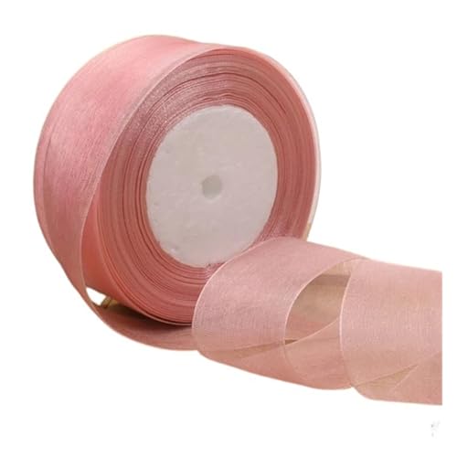 12/15/20/25/40/50 mm (100 Yards) Organza-Fleckenband, DIY-Handwerk, Hochzeit, for Party-Dekoration, Kuchenschleife, Verpackungsband(Bean paste,15mm organza ribbon) von GXMDSGZ