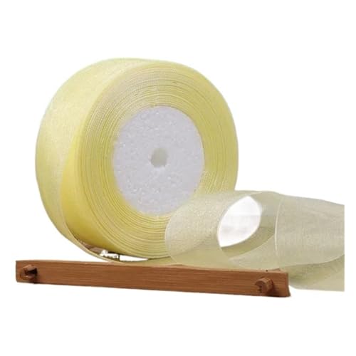 12/15/20/25/40/50 mm (100 Yards) Organza-Fleckenband, DIY-Handwerk, Hochzeit, for Party-Dekoration, Kuchenschleife, Verpackungsband(Cream,20mm organza ribbon) von GXMDSGZ