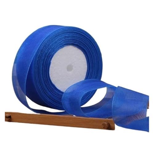 12/15/20/25/40/50 mm (100 Yards) Organza-Fleckenband, DIY-Handwerk, Hochzeit, for Party-Dekoration, Kuchenschleife, Verpackungsband(Royal blue,25mm organza ribbon) von GXMDSGZ