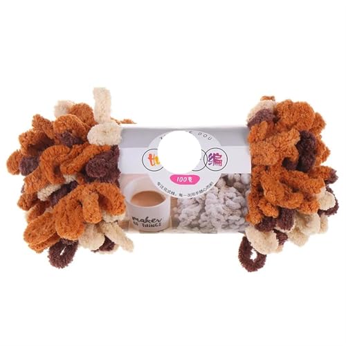 1pc 100g Dickes Garn for Stricken DIY Finger Loop Garn Handgestrickt Home Kissen Decke Circle Line Chenille Garn(Color-32) von GXMDSGZ
