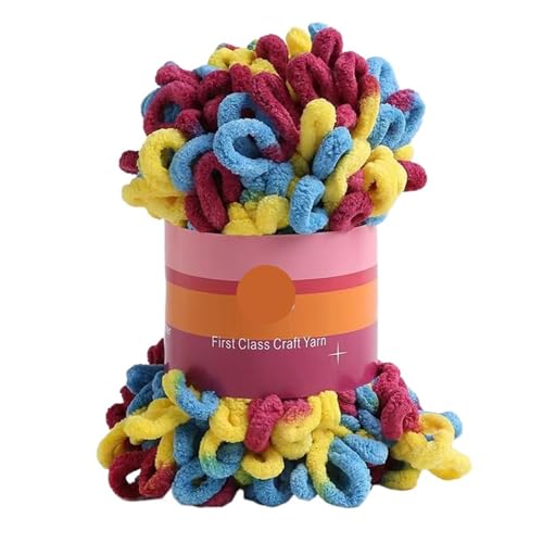2 stücke 100G/rolle Puffy Finger Loops Chunky Chenille Garn Hand-Gewebt Dicke Fäden for Häkeln Decke Teppich diy Stricken Handwerk(Color-W) von GXMDSGZ