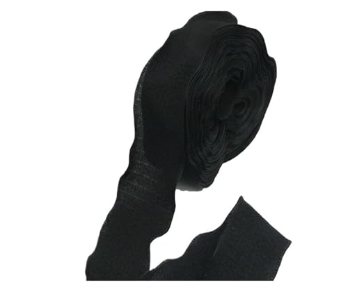 20 Meter 40 mm breites Spitzen-Lotusblatt-Faltenband, gewellter Rand, Fischschwanz-Garnband, Blumen-Kuchendekoration, Festival-Party(Black) von GXMDSGZ