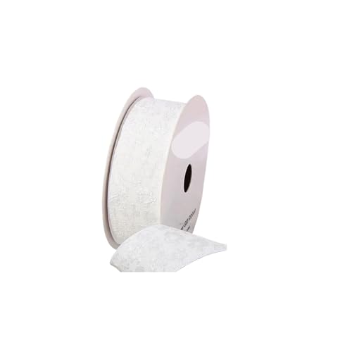 20 Yards 25/40 mm 3D-Blumen-Faltenprägungsband, DIY-Zubehör for Schleifen, Blumensträuße, Verpackung, Nähen, Kleidung, Materialien(WHITE,25mm-20yards) von GXMDSGZ