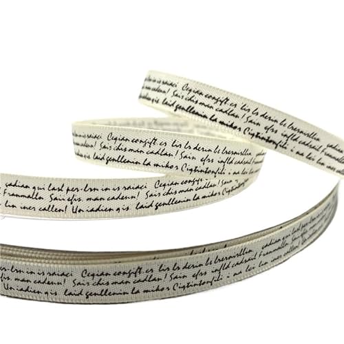 25 yards/Lot 10mm Polyester Band Handgemachte Design Gedruckt Text Bänder for Hochzeit Weihnachten Dekoration DIY Nähen Stoff von GXMDSGZ
