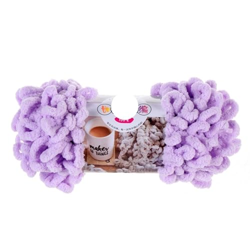 3 Stück 100 g/Rolle Polyester Finger Loops Garn handgewebt dicker Faden for Selberstricken und Häkeln von Deckenpullovern(6613 purple) von GXMDSGZ