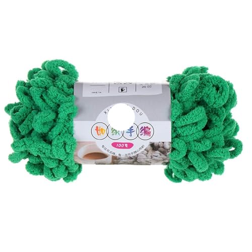 3 Stück 100 g/Rolle Polyester Finger Loops Garn handgewebt dicker Faden for Selberstricken und Häkeln von Deckenpullovern(6618 green) von GXMDSGZ