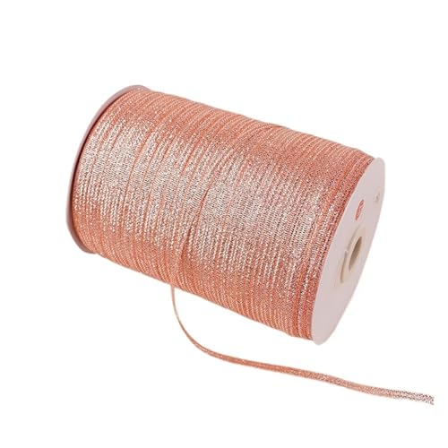50 Meter 3,0 mm Gold Silber Glitzer Seidensatinband Party Zuhause Hochzeit Dekoration Verpackung Weihnachten Halloween DIY Material(Champagne) von GXMDSGZ