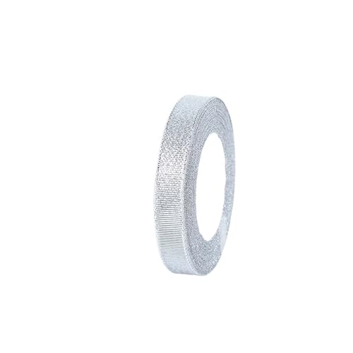 88 Meter Silber Gold Glitzer Seidensatinband DIY Festival Party Zuhause Hochzeit Dekoration Kuchenverpackung(Sliver,1.5cm) von GXMDSGZ
