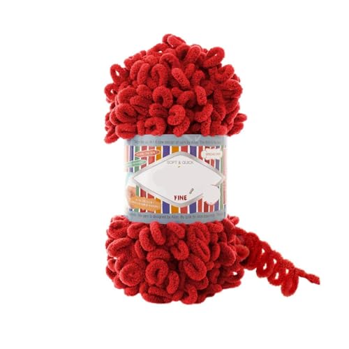 Feines Garn, 100 g, keine Nadeln, kein Haken, Fingerhäkeln, einfaches Stricken, weiche Plüschdecke, sperrige Schleife(Color-03) von GXMDSGZ
