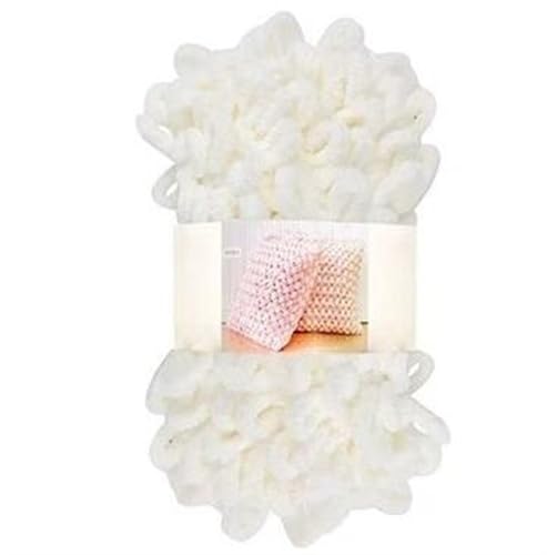 Fingerschlaufenfaden, Donut-Ohrgarn, DIY, handgefertigtes Dekokissen, dick gestrickter Schal, Decke, grobes Garn, Garnmasse(660 milk white) von GXMDSGZ