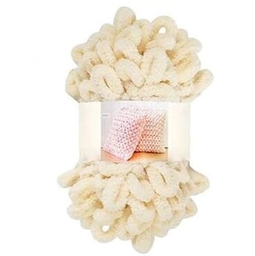 Fingerschlaufenfaden, Donut-Ohrgarn, DIY, handgefertigtes Dekokissen, dick gestrickter Schal, Decke, grobes Garn, Garnmasse(6603 beige) von GXMDSGZ