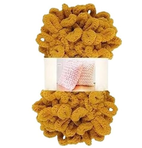 Fingerschlaufenfaden, Donut-Ohrgarn, DIY, handgefertigtes Dekokissen, dick gestrickter Schal, Decke, grobes Garn, Garnmasse(6608 turmeric) von GXMDSGZ