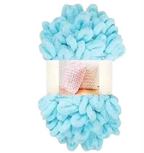 Fingerschlaufenfaden, Donut-Ohrgarn, DIY, handgefertigtes Dekokissen, dick gestrickter Schal, Decke, grobes Garn, Garnmasse(6610 light blue) von GXMDSGZ