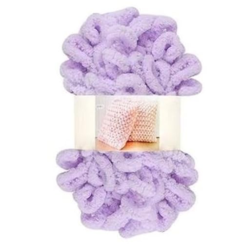Fingerschlaufenfaden, Donut-Ohrgarn, DIY, handgefertigtes Dekokissen, dick gestrickter Schal, Decke, grobes Garn, Garnmasse(6613 light purple) von GXMDSGZ