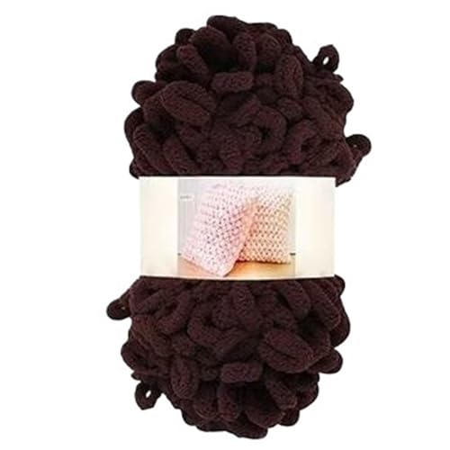 Fingerschlaufenfaden, Donut-Ohrgarn, DIY, handgefertigtes Dekokissen, dick gestrickter Schal, Decke, grobes Garn, Garnmasse(6619 coffee) von GXMDSGZ