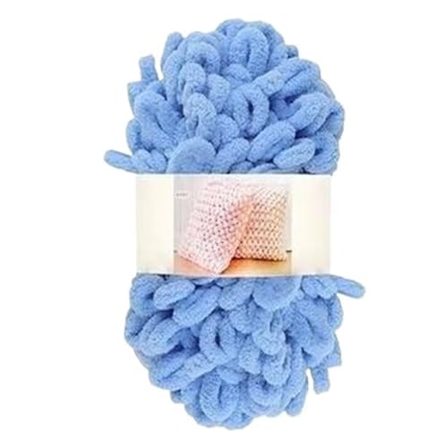 Fingerschlaufenfaden, Donut-Ohrgarn, DIY, handgefertigtes Dekokissen, dick gestrickter Schal, Decke, grobes Garn, Garnmasse(6620 Sky Blue) von GXMDSGZ