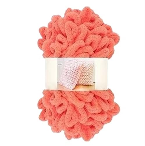 Fingerschlaufenfaden, Donut-Ohrgarn, DIY, handgefertigtes Dekokissen, dick gestrickter Schal, Decke, grobes Garn, Garnmasse(6621 Coral) von GXMDSGZ