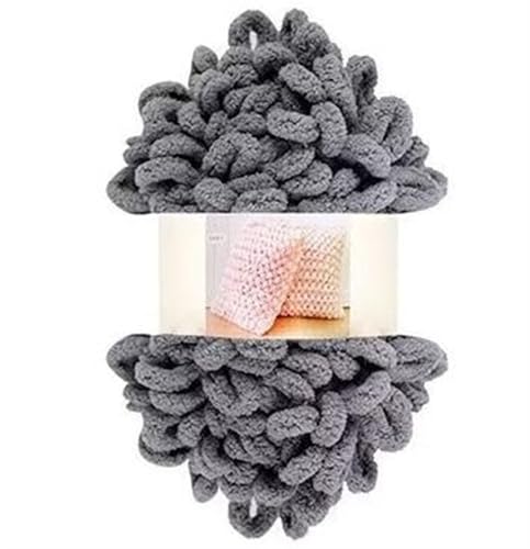 Fingerschlaufenfaden, Donut-Ohrgarn, DIY, handgefertigtes Dekokissen, dick gestrickter Schal, Decke, grobes Garn, Garnmasse(6623 Dark Grey) von GXMDSGZ