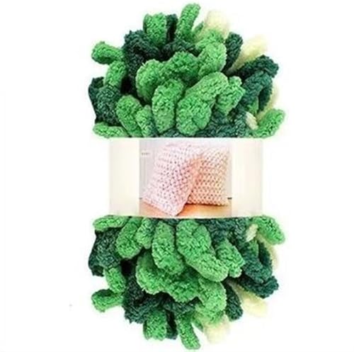 Fingerschlaufenfaden, Donut-Ohrgarn, DIY, handgefertigtes Dekokissen, dick gestrickter Schal, Decke, grobes Garn, Garnmasse(D129 Green Forest) von GXMDSGZ