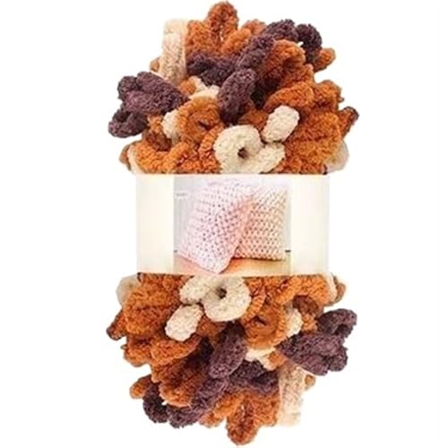 Fingerschlaufenfaden, Donut-Ohrgarn, DIY, handgefertigtes Dekokissen, dick gestrickter Schal, Decke, grobes Garn, Garnmasse(D322 Cocoa Coffee) von GXMDSGZ