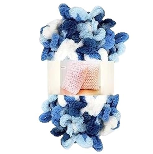 Fingerschlaufenfaden, Donut-Ohrgarn, DIY, handgefertigtes Dekokissen, dick gestrickter Schal, Decke, grobes Garn, Garnmasse(D340 Ocean Star) von GXMDSGZ