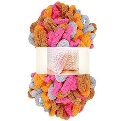 Fingerschlaufenfaden, Donut-Ohrgarn, DIY, handgefertigtes Dekokissen, dick gestrickter Schal, Decke, grobes Garn, Garnmasse(D345 Red Sunrise) von GXMDSGZ