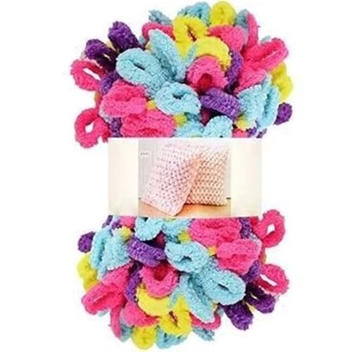 Fingerschlaufenfaden, Donut-Ohrgarn, DIY, handgefertigtes Dekokissen, dick gestrickter Schal, Decke, grobes Garn, Garnmasse(D347 Qicai) von GXMDSGZ