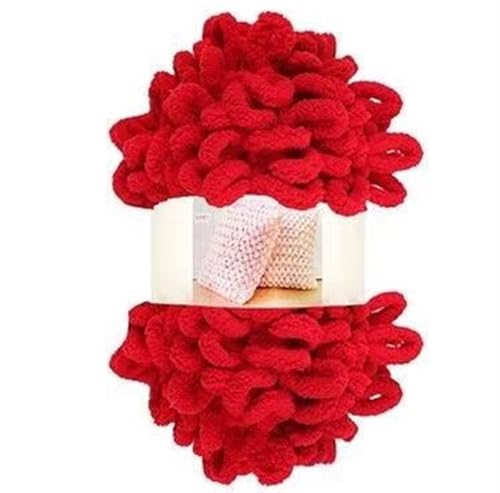 Fingerschlaufenfaden, Donut-Ohrgarn, DIY, handgefertigtes Dekokissen, dick gestrickter Schal, Decke, grobes Garn, Garnmasse(Red) von GXMDSGZ