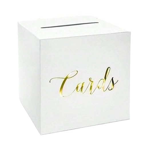 GXMDSGZ Hochzeit Kartenbox Aufbewahrungsbox Weiß Schwarz Hochzeitskartenbox Segenskarton Stimmkartenbox Elegante DIY Bastelbox Empfangsbox Geburtstagsparty(Color 01) von GXMDSGZ