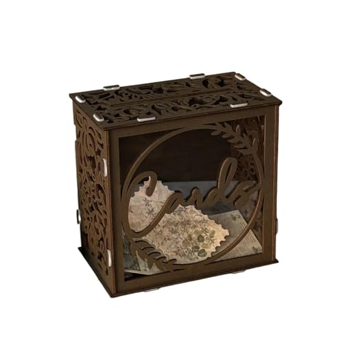 GXMDSGZ Hochzeit Kartenbox Braune Hochzeitskartenboxen for den Empfang, PVC-Kartenbox mit Fenster, rustikale Briefumschlag-Spardose for Jahrestag GXMDSGZ Hochzeit Kartenbox Braune Hochzeitskartenboxen for den Empfang, PVC-Kartenbox mit Fenster, rustikale Briefumschlag-Spardose for Jahrestag von GXMDSGZ