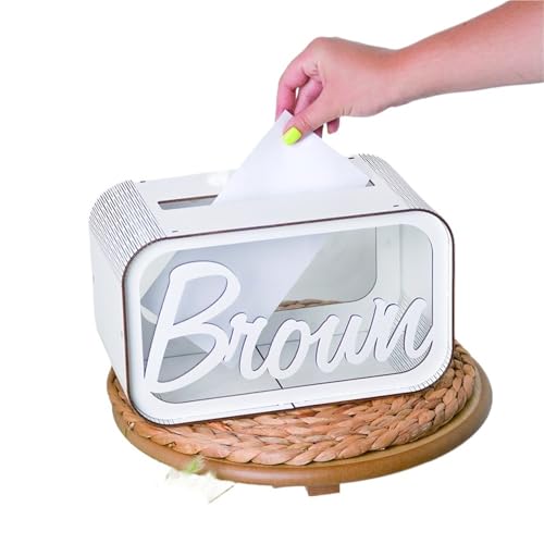 GXMDSGZ Hochzeit Kartenbox Hochzeitskartenbox Holz Grußkartenboxen Spardose for Gäste Empfang Jahrestag Verlobung Hochzeitsdeko(Color1) von GXMDSGZ